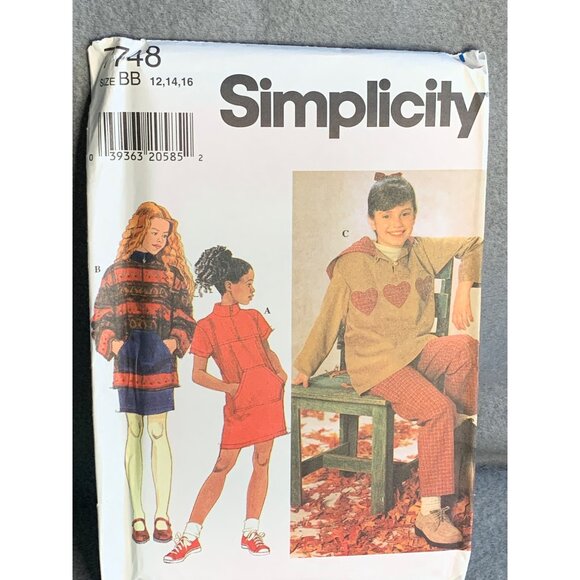 Simplicity Girls Dress Top Skirt Pants Sewing Pattern Sz 12-16 7748 - Uncut - Picture 4 of 4